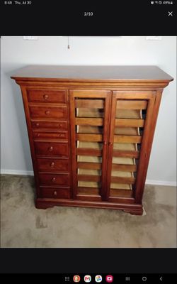 Vintage Alexander Julian Home Colours Mahogany "haberdasher" armoire chest by Universal Furniture. Tall dresser