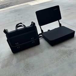 2  folding stadium chairs with backrest