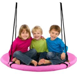 Costzon Tree Swing, 40 Inch Saucer Swing for Kids Outdoor, 700 lbs Weight Capacity Round Swing w/ 900D Waterproof Oxford Cloth