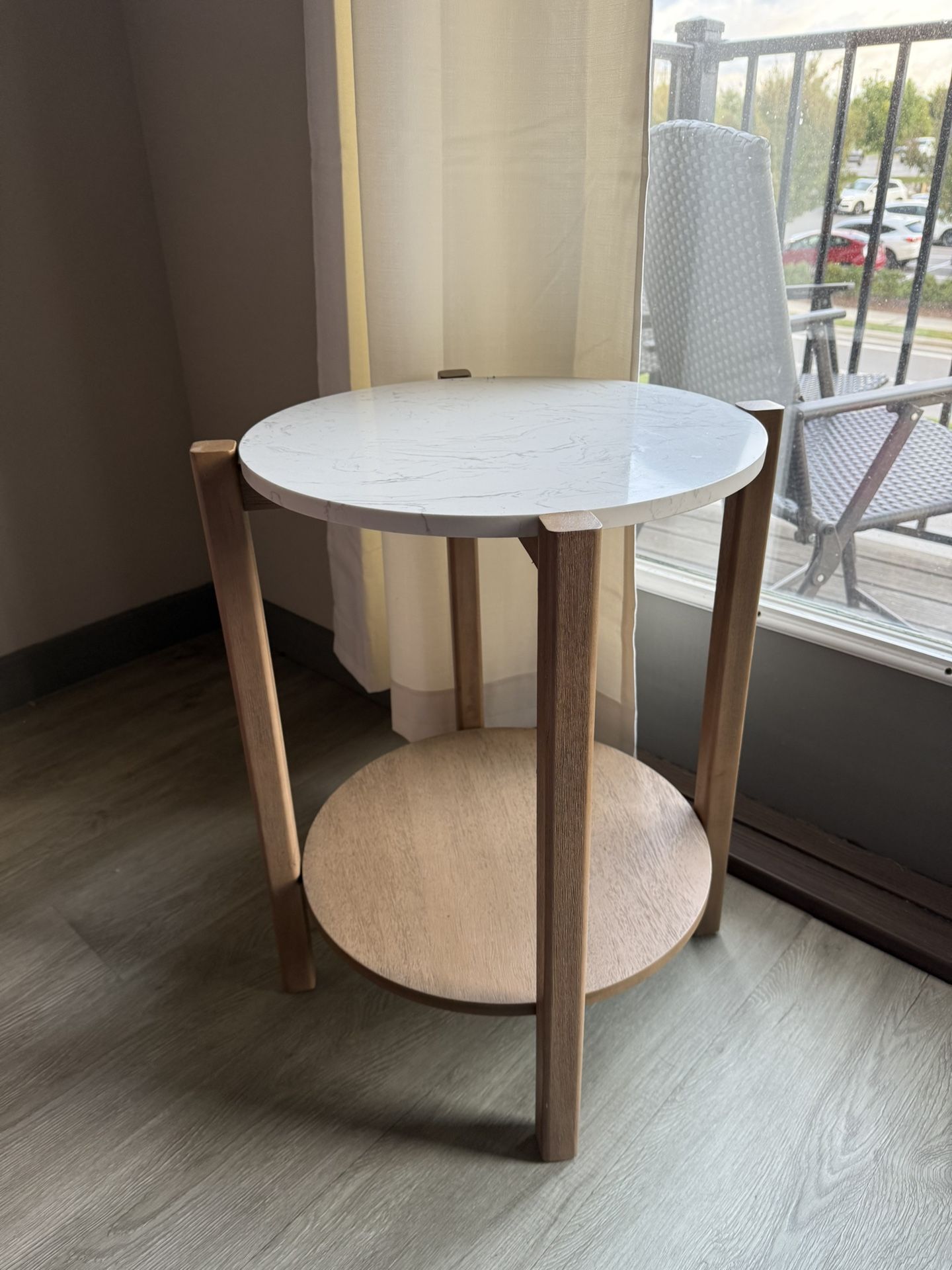 Accent Table - Wood with Marble top