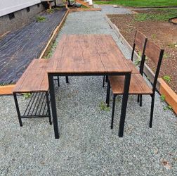 Dining Table,  2 chairs,  1 bench
