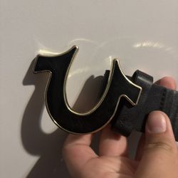 True Religion Gold And Black Belt