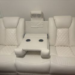 White Leather Couches 
