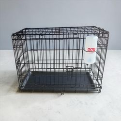 30” Folding Wire Dog Crate with Plastic Kennel Tray and Lixit Water Bottle