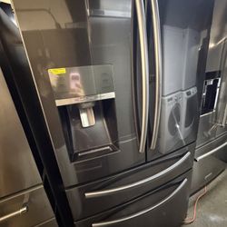 Samsung 4 Door Black Stainless Refrigerator 