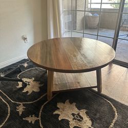 Wood Round Coffee Table and End Table Set
