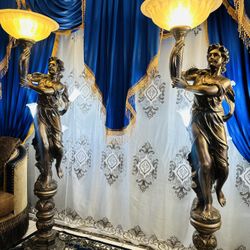 TORCHIERE Maiden Statue Floor Lamps 74in Tall 