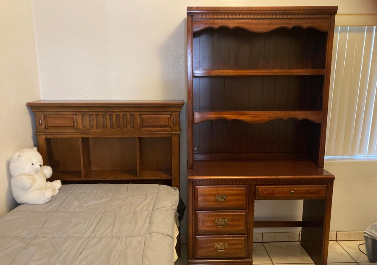 Twin Bed Frame And Bookshelf