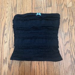 AÉROPOSTALE Navy blue tube top with blue bow detail #y2kfashion