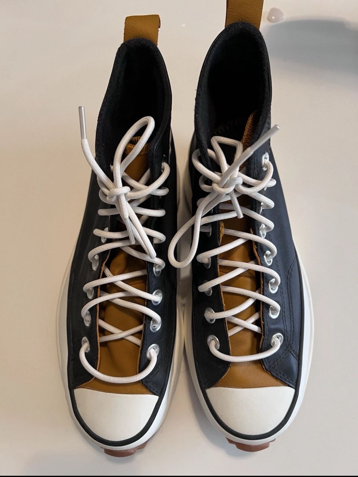 NEW Converse Run Star Hike High Top Platform Sneakers Black/Tan Gum Sole – Size 8.5