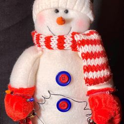 Snowman Plush With String Of Accent Lights