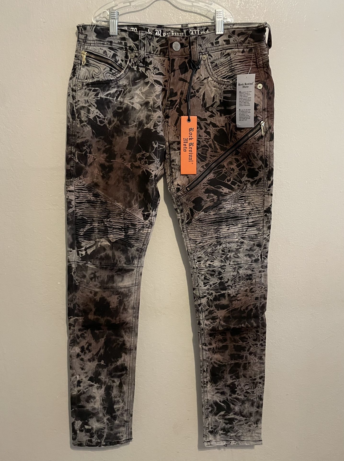 Rock Revival Jezek Moto Tie Dye Jeans Size 30 Men’s NEW