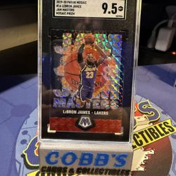 2019 Panini Mosaic LeBRON JAMES SGC 9.5 LAKERS #16 Lebron Jam Masters Silver 9.5