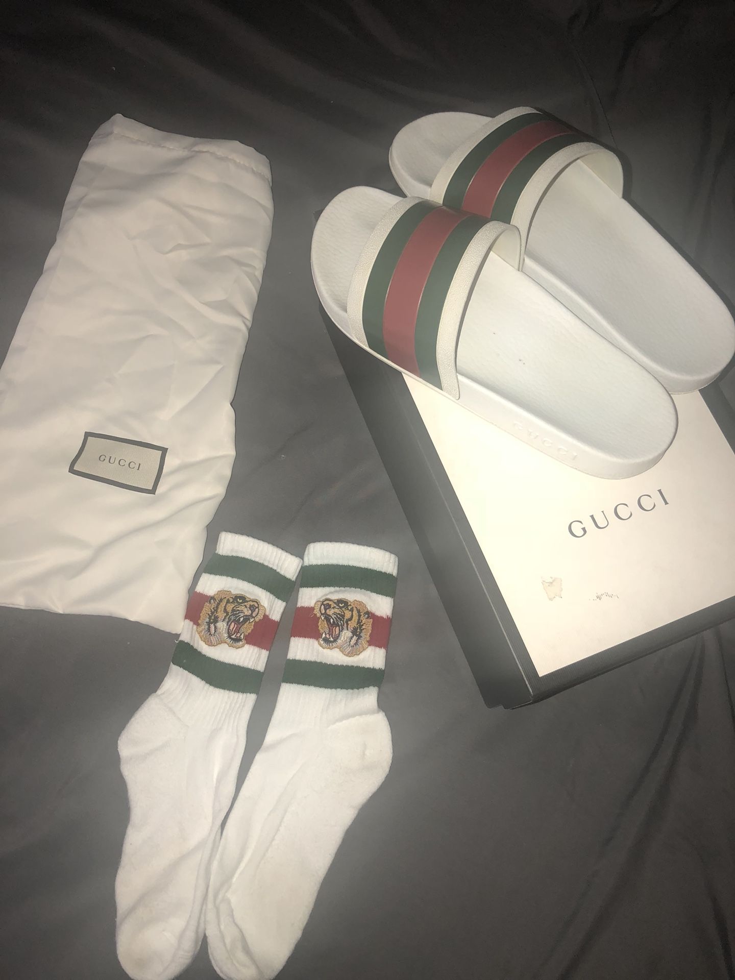 Gucci slides and socks