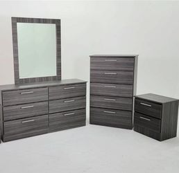 Dresser with Mirror, Chest and 2 Nightstands ⚜️ Cómodas con Espejo, Gavetero y 2 Mesitas de Noche 🚚