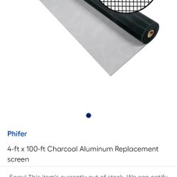 BRAND NEW 4ft x 100ft Roll Charcoal Aluminum Replacement Screen