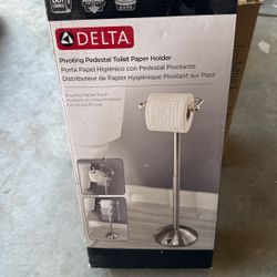 Pivoting Pedestal Toilet Paper Holder 