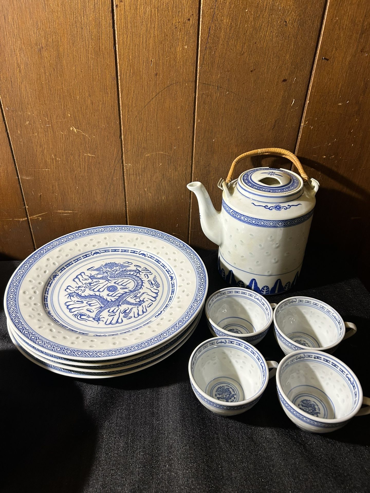 Dragon And Rice Grain Porcelain China 