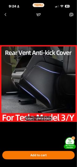 tesla model y rear vent anti kick cover