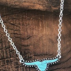 Turquoise ox head necklace
