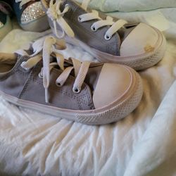Grey Converse  Lil Girls Size 9