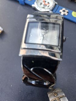 Silver Rectangular Case Wristwatch