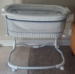 Ingenuity Dream & Grow Bedside Baby Bassinet 2-Mode Crib 0-12 Months, Adjustable Height