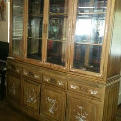 Vintage dragon Carve China Cabinet 