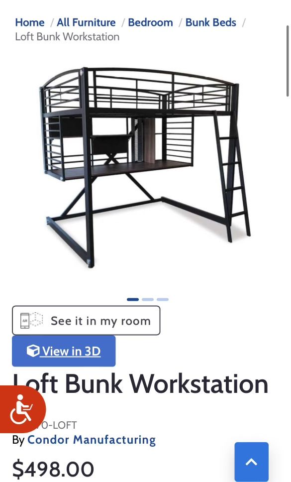 Full Loft Bunk with Desk
