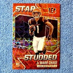 Jamar Chase Red Lazer Rookie Star Studded Rookies & Stars Panini Prizm No. SS-27 Cincinnati Bengals 