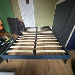 Blue Upholstered Bed frame 