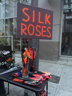 Silk/satan Roses with Lights