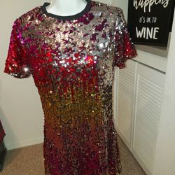 Sequin Party Mini Dress- Multicolored 
