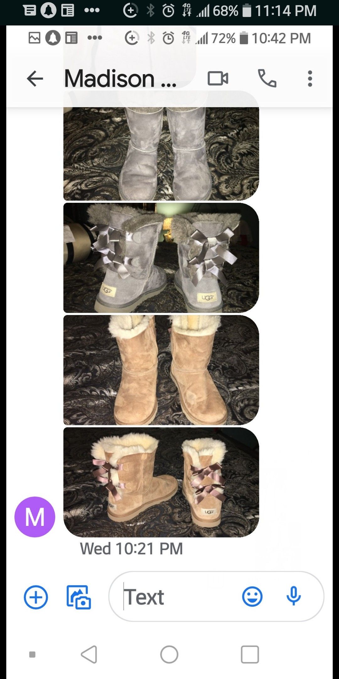 1Grey and 1 Tan Bailey Bow Ugg's