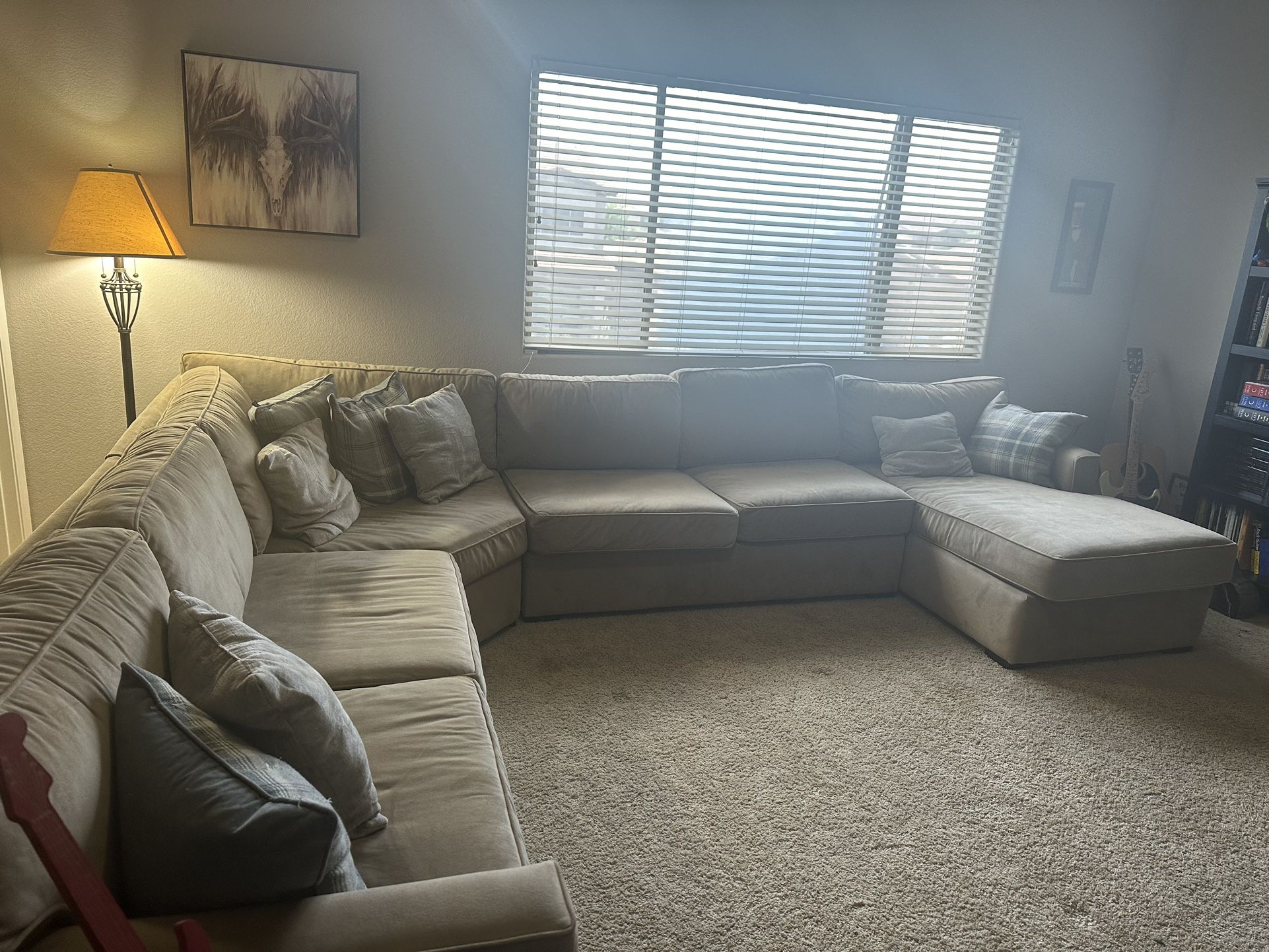 Sandy Brown Sectional Couch For Sale