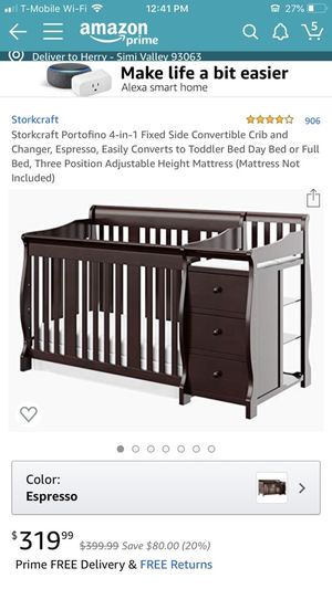 Convertible 4 In 1 Crib With Changing Table Mattress Crib