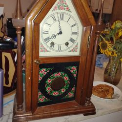 KONRAD BIHL movement gothic cathedral revival steeple mantel clock