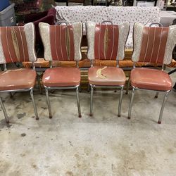 Vintage Red Dining Chairs 
