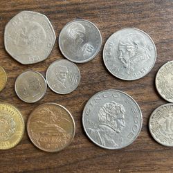 mexican pesos coins lot 11pcs Beautiful collection of Mexican coins,