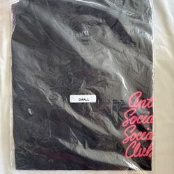 Antisocial social Club Pink Cursive Tee Small