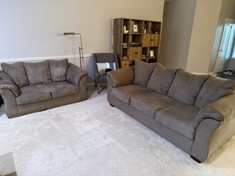 Grey couches for sale. $200 for pair
