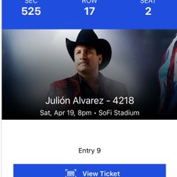 Julion Alvarez 4 Tickets Saturday 
