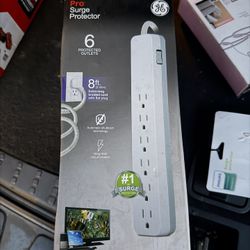 GE pro surge protector 6 outlet 8 feet new