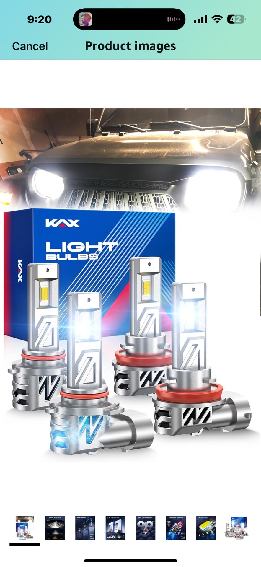 KAX 2025 10X Brightener 9005 H11 Led Bulbs Combo for Car Owners, 100000Lm HB3 H9 for Drivers at Night, H11 During Bad Weather, HB3 H8 1:1 Real Size, 1