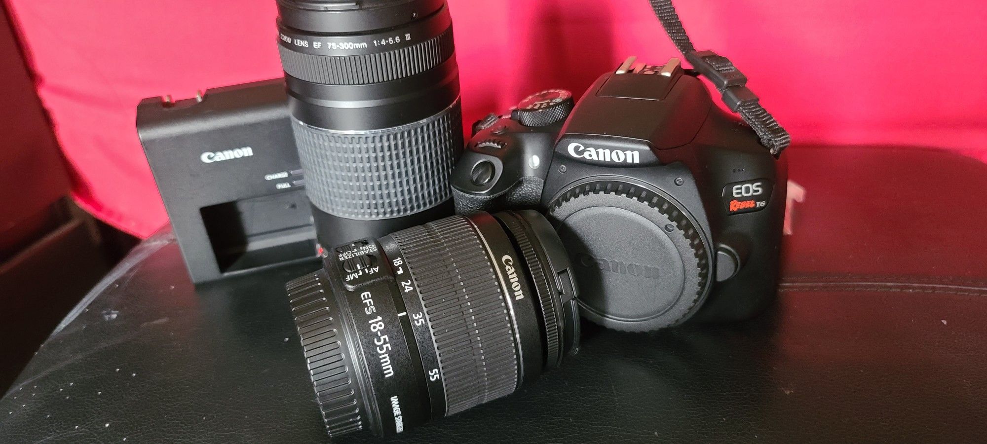 canon eos rebel t6 with 2 lens