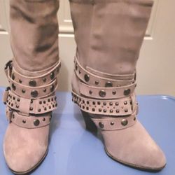 "Franco Sarto" Tan Nubuck Suede Leather Boots 