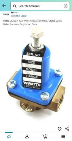 1/2" Pilot Regulator Brass, Globe Valve, Water Pressure Regulator,