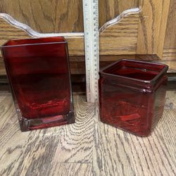 Red Glass Vases
