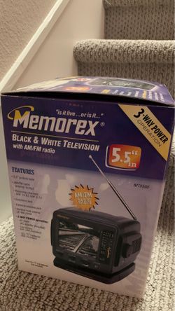 Memorex Portable B/W TV, AM/FM, Radio 5.5" Screen