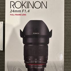 24mm F/1.4 Rokinon f-mount Manual Focus lens
